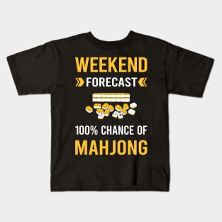 Weekend Forecast Mahjong Majong Mah Jong Mah Jongg Kids T-Shirt